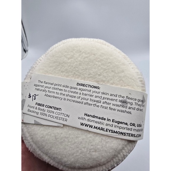 NIP Marleys Monsters Washable Reusable Nursing Pads 3 Pack Grey Polka Dot - Picture 4 of 7